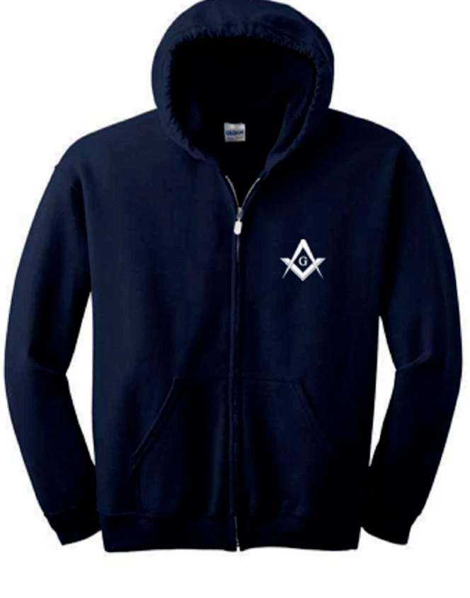 Freemason Logo Square Compass Charity Society Hoodie Full Zip