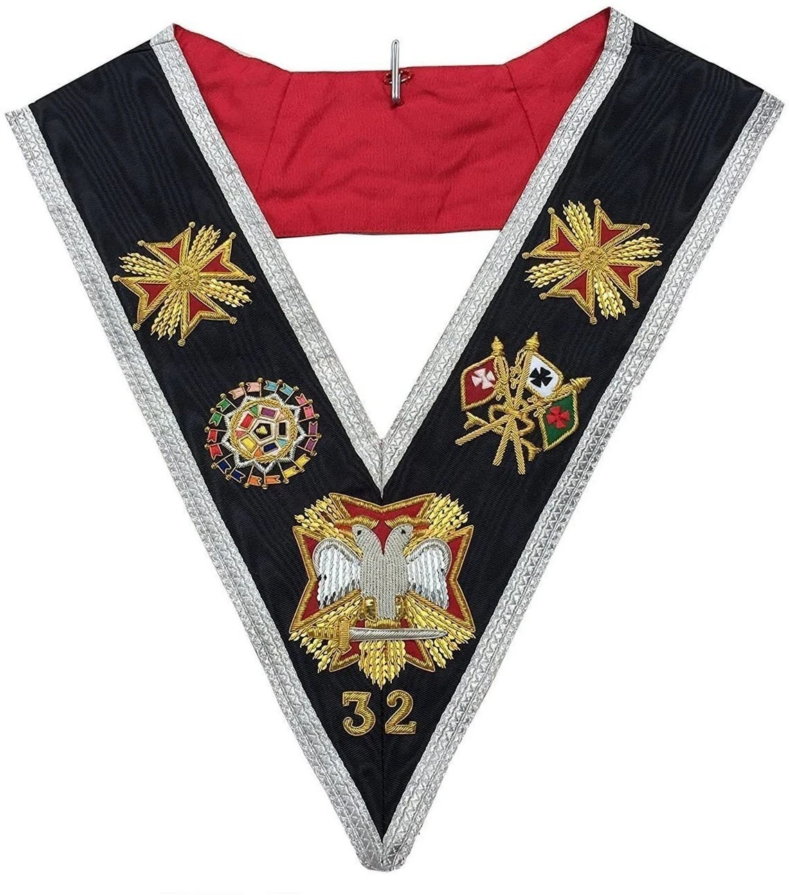 Masonic Rose Croix Collar - Unique Quality mbroidered Regalia