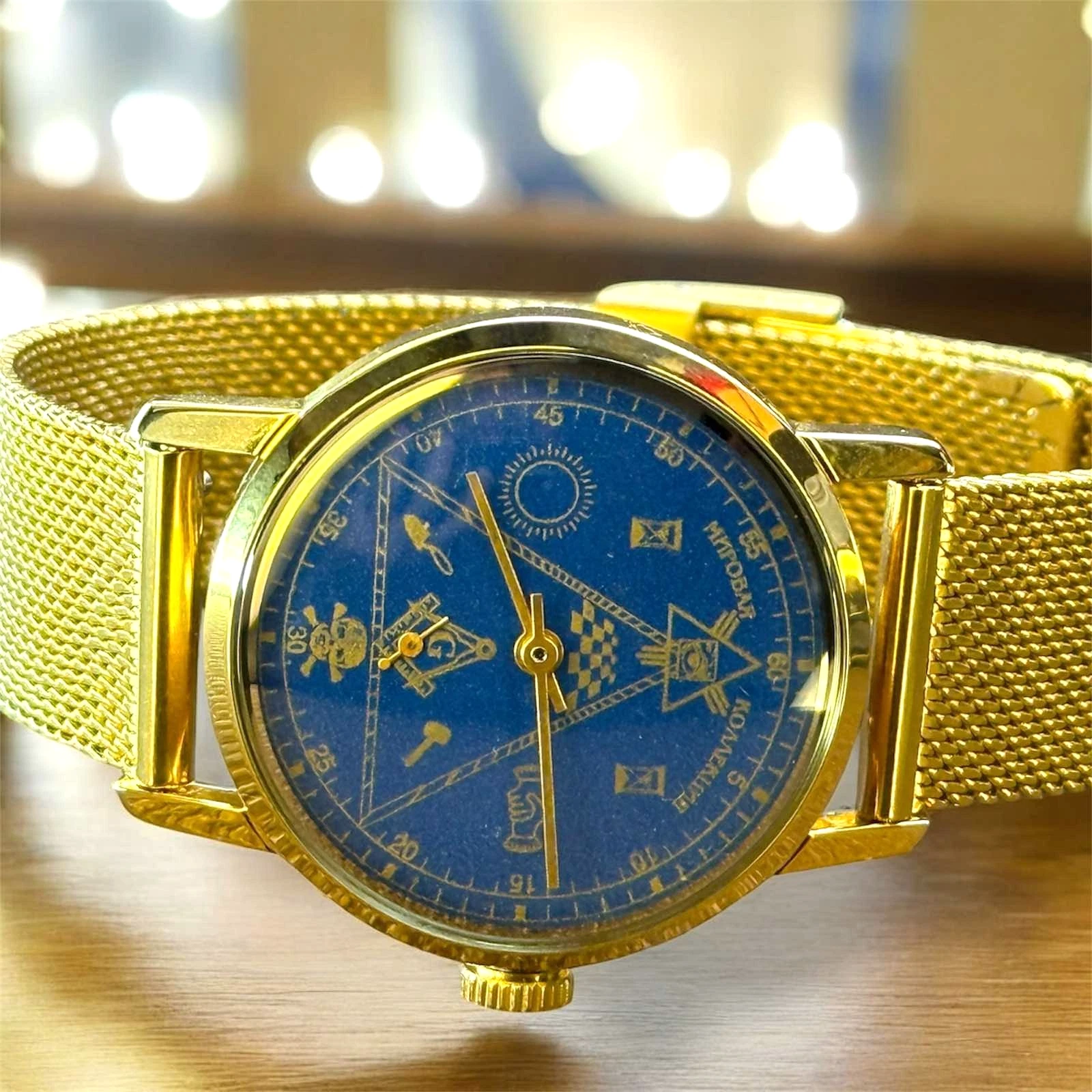 Premium Vintage Pobeda Mechanical Masonic Symbol Watch